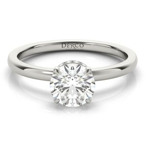 Platinum Solitaire Hidden Halo Engagement Ring