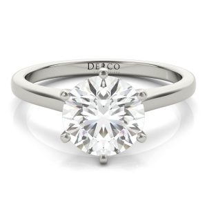 Platinum Petite Cathedral Solitaire Engagement Ring