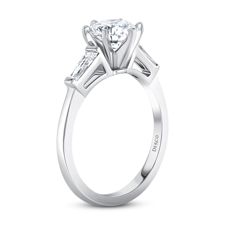 Platinum Tapered Baguette Diamond Engagement Ring – Derco Diamonds