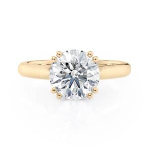 14K Yellow Gold Double Prong Basket Engagement Ring