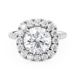 Platinum Large Halo Engagement Ring