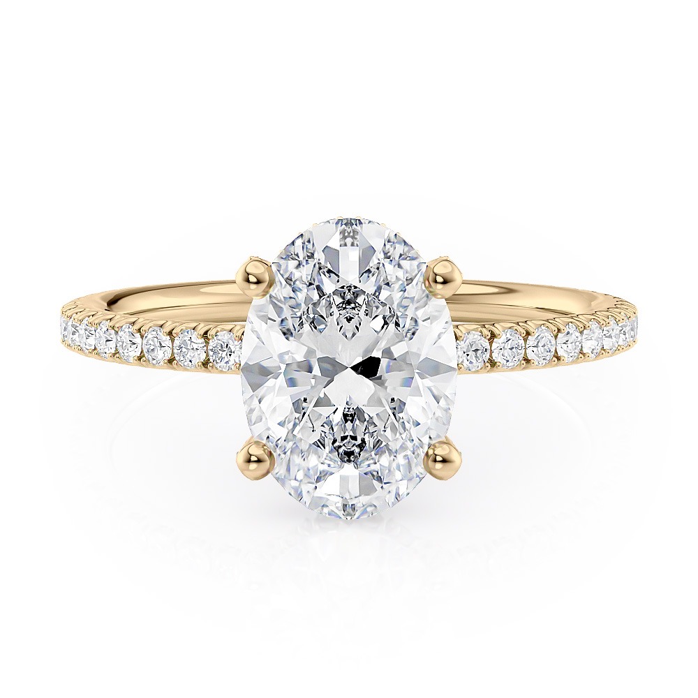 14K Yellow Gold Hidden Halo Engagement Ring - Derco Diamonds