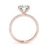 14k rose gold diamond prong engagement ring with round shape diamond