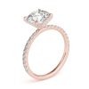 14k rose gold diamond prong engagement ring with round shape diamond