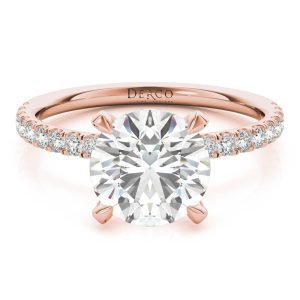 14K Rose Gold Diamond Prong Engagement Ring