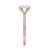 14k rose gold diamond prong engagement ring with round shape diamond