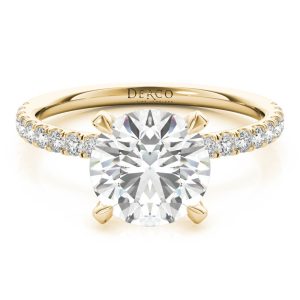 14K Yellow Gold Diamond Prong Engagement Ring
