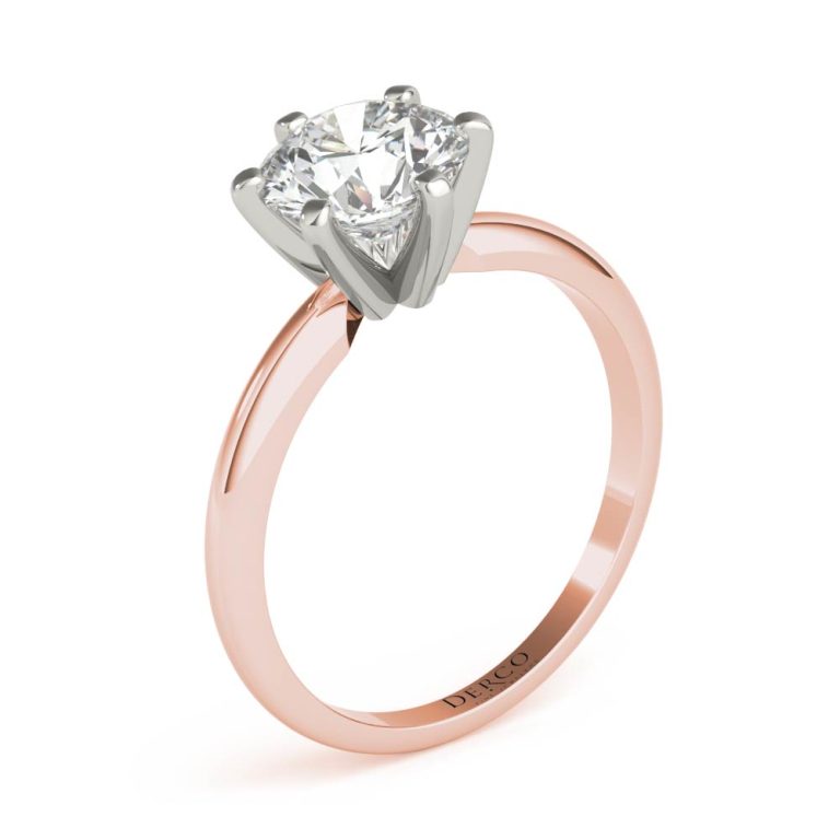 14K Rose Gold Solitaire 6 Prong Engagement Ring – Derco Diamonds