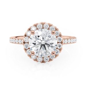 14K Rose Gold Halo Engagement Ring