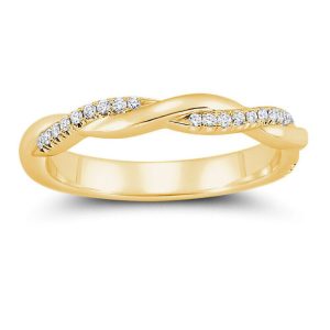 18K Yellow Gold Vine Twist Diamond Band 18K Yellow Gold Vine Twist Diamond Band