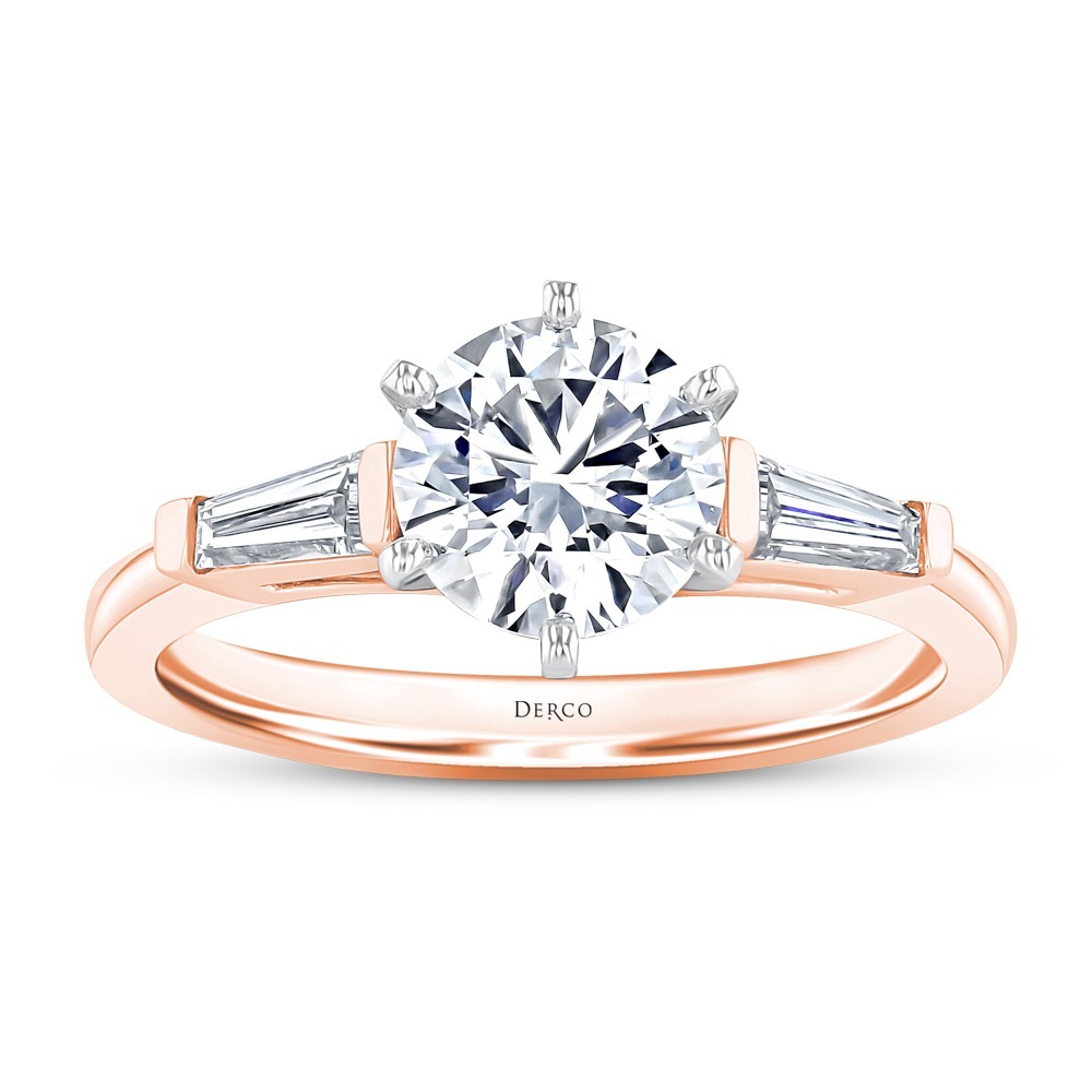 Details about   0.42 Carat Diamond Baguette Cut Matching Engagement Band 14K Rose Gold Enhanced