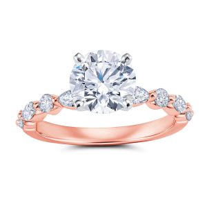 14K Rose Gold Floating Single Prong Engagement Ring
