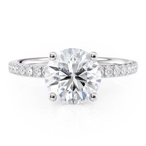 Platinum Hidden Halo Engagement Ring
