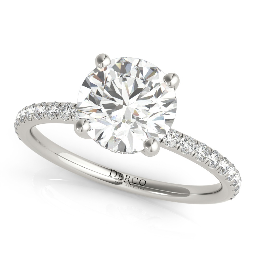 14K White Gold Hidden Halo Engagement Ring with 1.51 Carat Radiant Diamond 14K White Gold Hidden Halo Engagement Ring with 1.51 Carat Radiant Diamond