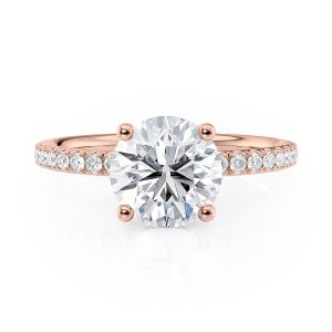 14K Rose Gold Hidden Halo Engagement Ring