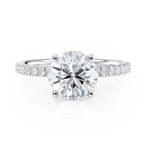 14K White Gold Hidden Halo Engagement Ring