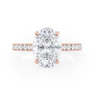 14K Rose Gold U Prong Tapered Cathedral Engagement Ring 14K Rose Gold U Prong Tapered Cathedral Engagement Ring