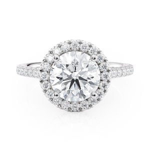 Platinum Petite Halo Engagement Ring