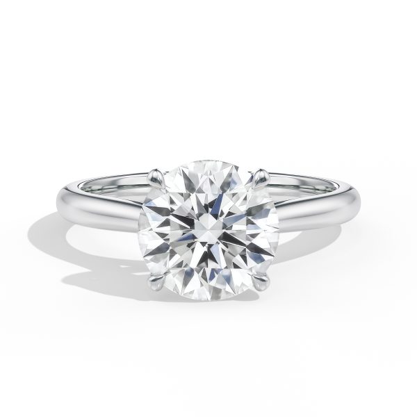 14K White Gold Tapered Cathedral Solitaire with Open Gallery