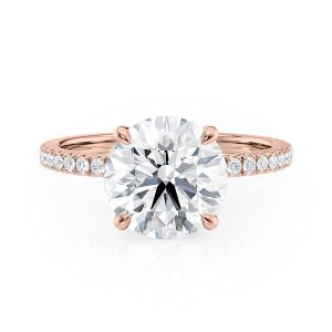 14K Rose Gold Floating Diamond Engagement Ring