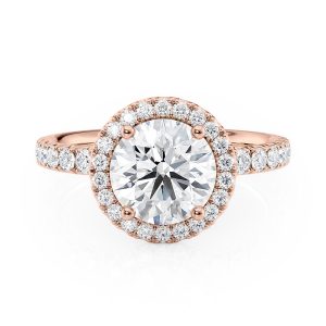 14K Rose Gold Floating Halo Engagement Ring