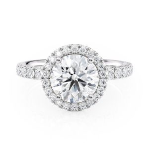Platinum Floating Halo Engagement Ring