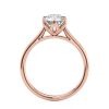 14k rose gold 6 tulip cathedral engagement ring with round shape diamond