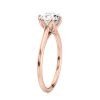 14k rose gold 6 tulip cathedral engagement ring with round shape diamond