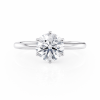 14k white gold floating 6 prong engagement ring with round shape diamond