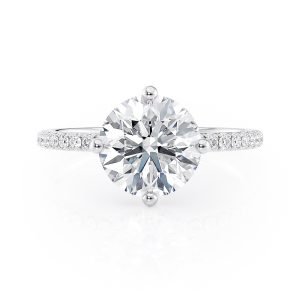 14K White Gold Compass Hidden Halo Ring