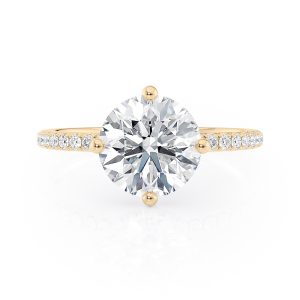14K Yellow Gold Compass Hidden Halo Ring