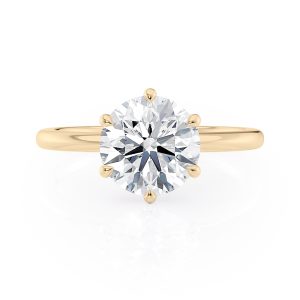 14K Yellow Gold Floating 6 Prong Engagement Ring