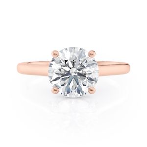 14K Rose Gold Hidden Halo Cathedral & Diamond Bridge Engagement Ring