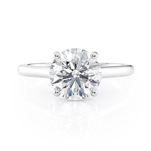 14K White Gold Hidden Halo Cathedral & Diamond Bridge Engagement Ring