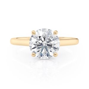 18K Yellow Gold Hidden Halo Cathedral & Diamond Bridge Engagement Ring