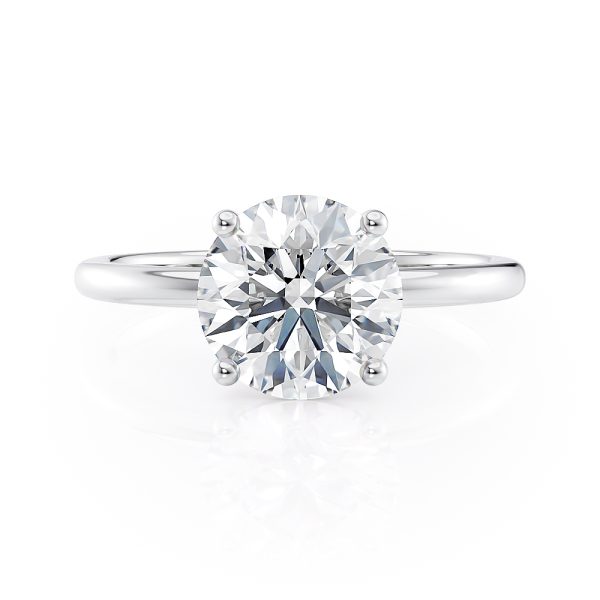 14K White Gold Basket Solitaire Engagement Ring
