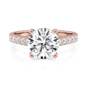 14K Rose Gold Floating Cathedral Engagement Ring