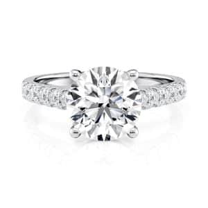 Platinum Floating Cathedral Engagement Ring