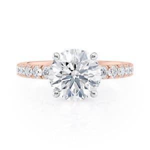14K Rose Gold Scalloped Pave Engagement Ring