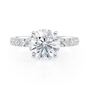 Platinum Scalloped Pave Engagement Ring