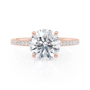 14K Rose Gold Petite Cathedral Engagement Ring