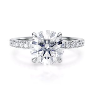 Platinum Floating Basket Engagement Ring