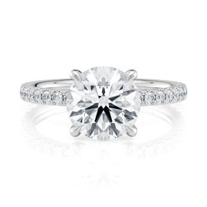Platinum Floating V Prong Engagement Ring