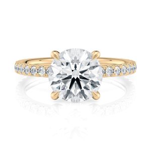 18K Yellow Gold Floating V Prong Engagement Ring