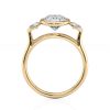 14k yellow gold natural three stone bezel set with pears with oval shape diamond