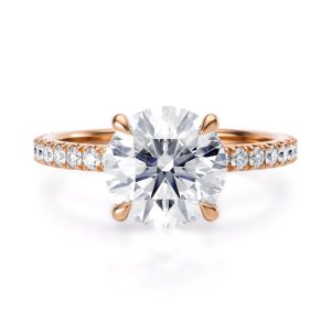 14K Rose Gold Floating Basket Engagement Ring