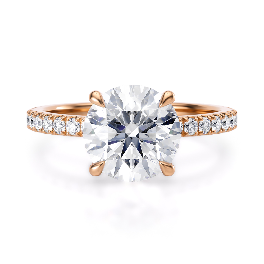14K Rose Gold Floating Basket Engagement Ring