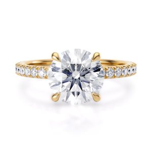 18K Yellow Gold Floating Basket Engagement Ring