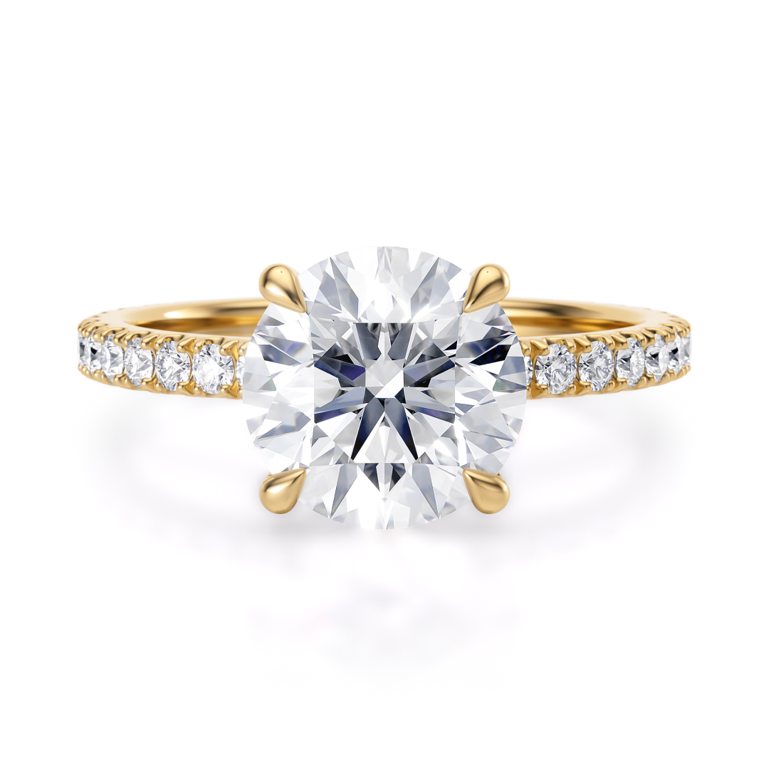 18K Yellow Gold Floating Basket Engagement Ring