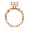 14k rose gold natural snow drift engagement ring with round shape diamond